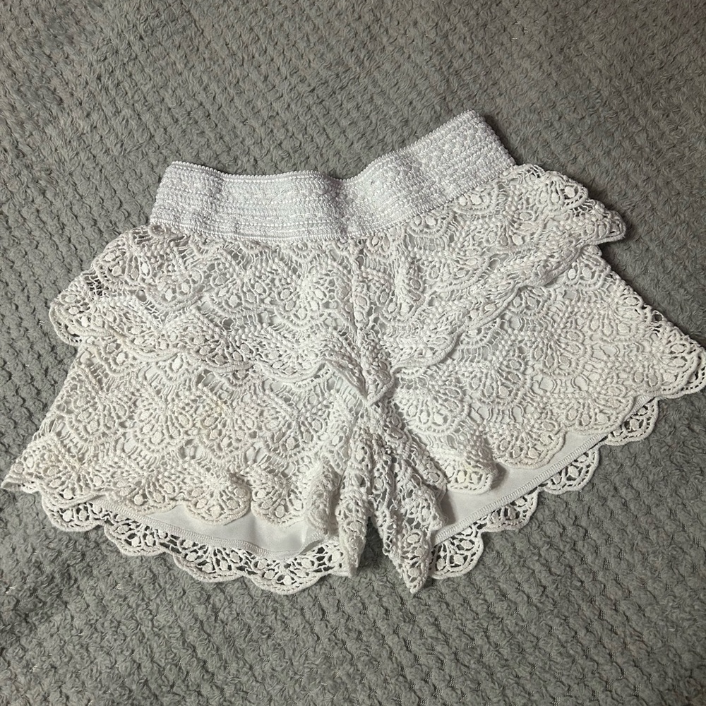 Justice White Crochet Layered Women's Skorts